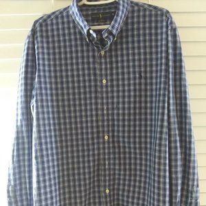 RALPH LAUREN  blue plaid lg sleeveOxford shirt XL